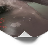 Wolfshondhond in Sneeuw Kerstmis Perfect Poster (Hoek)