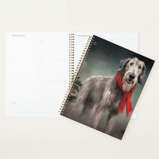 Wolfshondhond in Sneeuw Kerstmis Planner (Display)