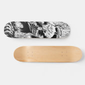 Wolfskateboard, zwart-wit skateboard (Horizontaal)
