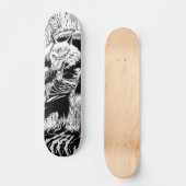 Wolfskateboard, zwart-wit skateboard (Voorkant)