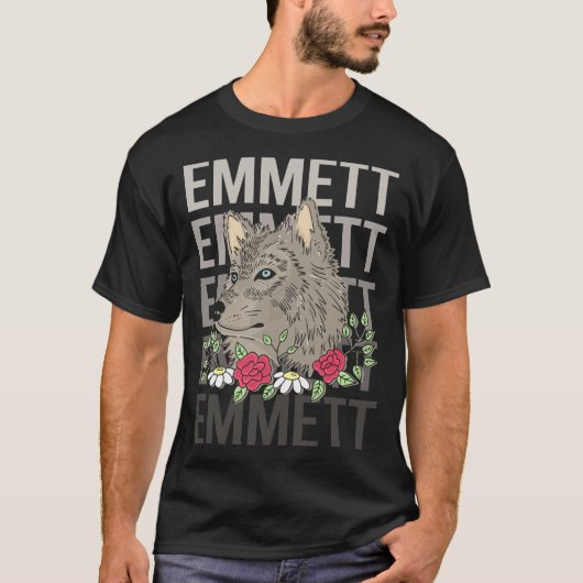Wolfskop - Emmett Naam T-shirt (Voorkant)