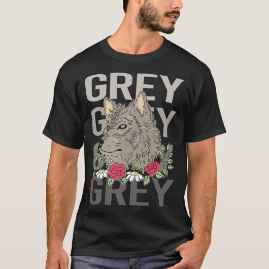 Wolfskop - Grijze Naam T-shirt (Voorkant)