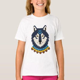 Wolfskop in tribale stijl t-shirt