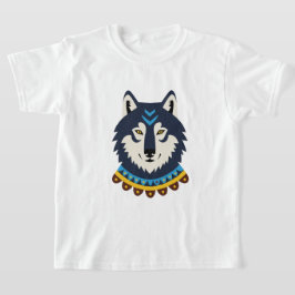 Wolfskop in tribale stijl t-shirt