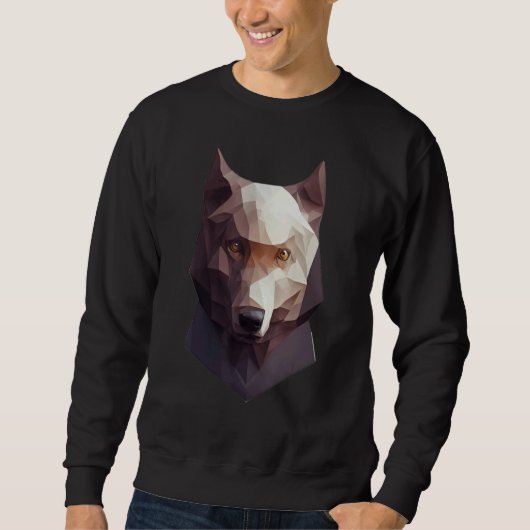 Wolfskop Low Poly Veelhoekige Wolves Geometrisch Trui (Voorkant)