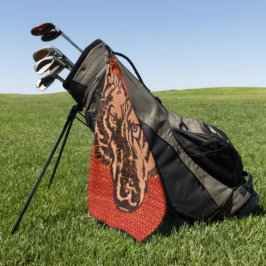 Wolfskop op Rood  Golfhanddoek