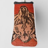 Wolfskop op Rood  Golfheadcover (Draai 90)