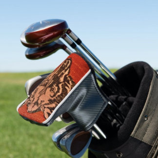 Wolfskop op Rood Golfheadcover