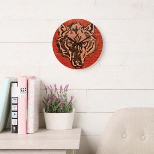 Wolfskop op Rood  Grote Klok