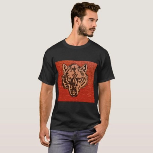 Wolfskop op Rood  T-shirt