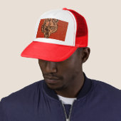 Wolfskop op Rood   Trucker Pet (In situ)