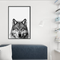 Wolfskop Portret Zwart wit