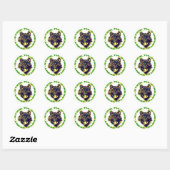 wolfskop ronde sticker (Vel)