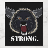 Wolfskop wijn etiket (Enkel label)