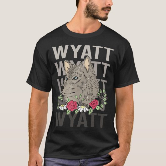 Wolfskop - Wyatt Naam T-shirt (Voorkant)