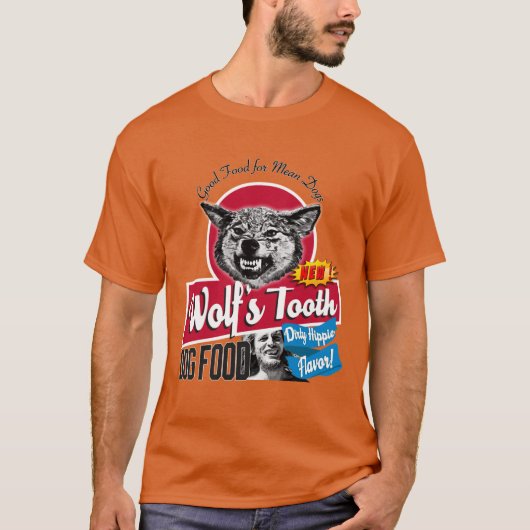 Wolfsooth Dog Food Dirty Hippie Flavor funny retro T-shirt (Voorkant)