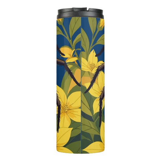 Wolfsspin omringd door gele jasmijnbloemen thermosbeker (Achterkant)