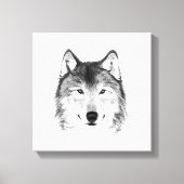 Wolftekening, grafiet canvas afdruk (Voorkant)