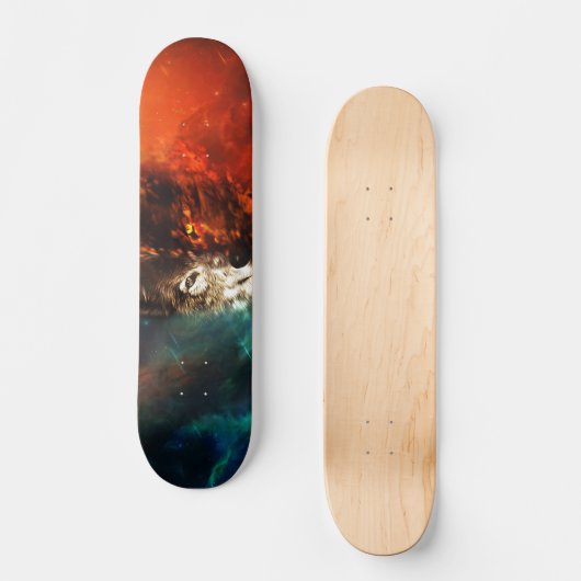 Wolfvuur en ijs persoonlijk skateboard (Voorkant)
