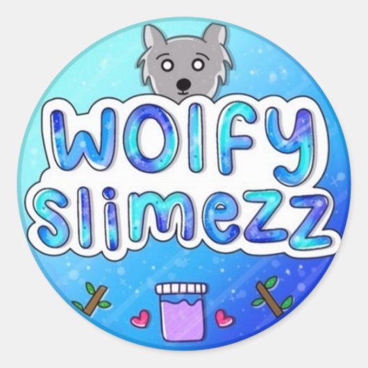 Wolfy Slimezz Ronde Sticker (Voorkant)