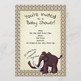 wolharige mammoet Baby shower Kaart