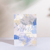 Wolk 9 Gouache verfborstel streep Baby shower Kaart