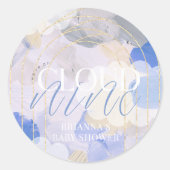 Wolk 9 Gouache verfborstel streep Baby shower Ronde Sticker (Voorkant)