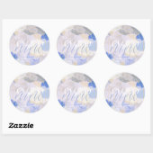 Wolk 9 Gouache verfborstel streep Baby shower Ronde Sticker (Vel)