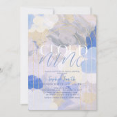 Wolk 9 Gouache verfborstel streep Vrijgezellenfees Kaart (Voorkant)