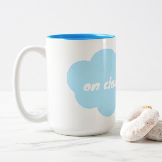 Wolk 9 tweekleurige koffiemok (Met donut)