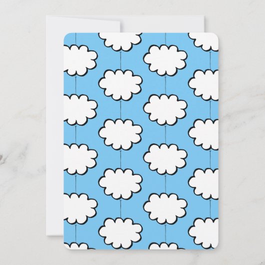Wolk aan een Touw Baby Shower Uitnodiging (Achterkant)