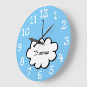 Wolk aan een touwtje gepersonaliseerde naam grote klok (Hoek)