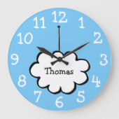 Wolk aan een touwtje gepersonaliseerde naam grote klok (Voorkant)