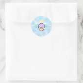 wolk achtergrond, cupcake engel geen tekst ronde sticker (Tas)
