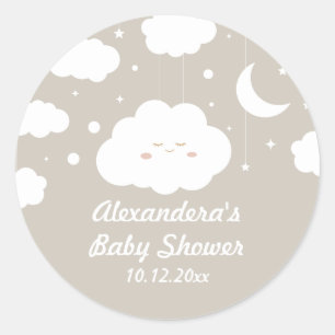 Wolk Baby Shower Favor Ronde Sticker
