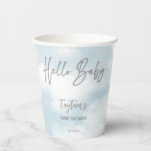 Wolk baby shower grijs wolken baby shower sjabloon papieren bekers (Voorkant)