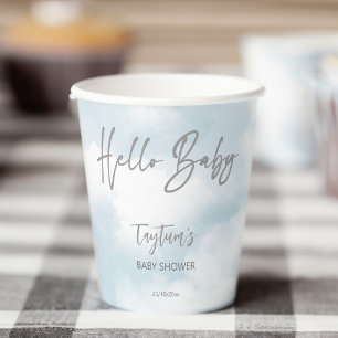 Wolk baby shower grijs wolken baby shower sjabloon papieren bekers