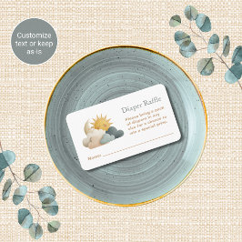 Wolk Baby Shower Thema Luier Raffle Tickets Informatiekaartje