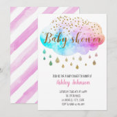 Wolk baby sprinkle uitnodiging (Voorkant / Achterkant)
