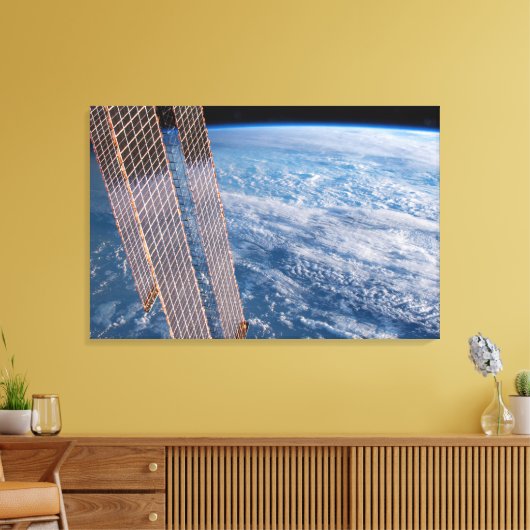 Wolk-bedekte Tasman en koraal Zeeen. Canvas Afdruk (Insitu (Woonkamer))