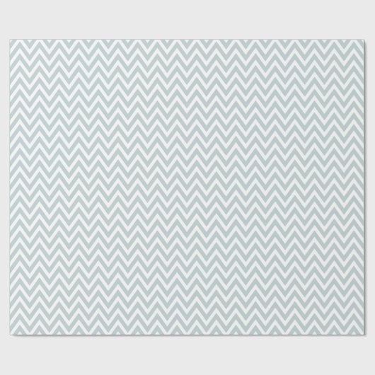 Wolk Blauw en Wit Chevron Cadeaupapier (Vlak)