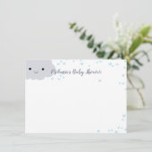 Wolk Blauw Hartjes Baby Shower Aangepaste Briefpap Kaart (Staand voorkant)