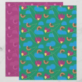 Wolk bloemige scrapbookpapier
