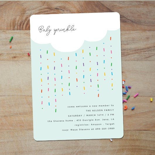 Wolk & Candy Sprinkles Mint Baby Sprinkle Kaart
