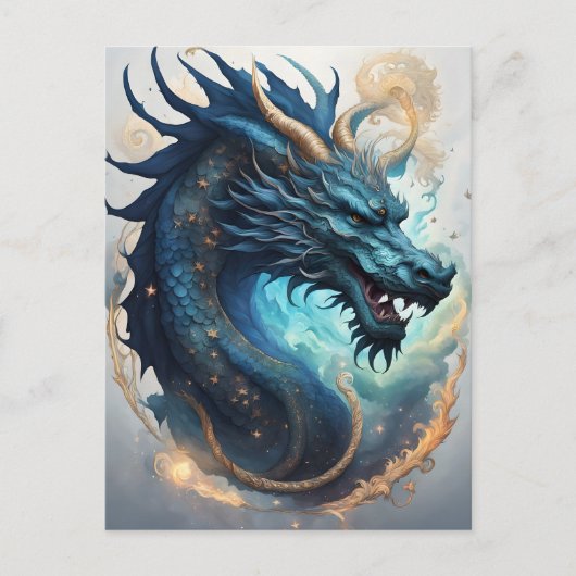 wolk draak ansichtkaart briefkaart (Voorkant)