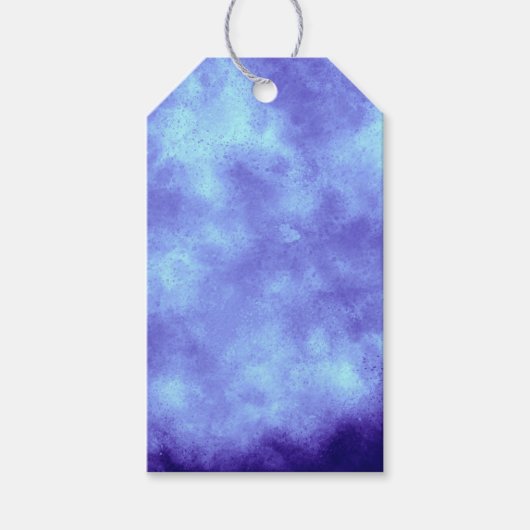 Wolk Effect – Blauwe Cadeaublaadjes Cadeaulabel (Voorkant)