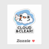 Wolk en duidelijke grappige weetherspun sticker (Vel)