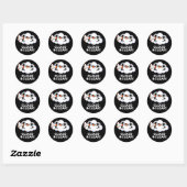Wolk en helder grappige weezelaar, donker BG Ronde Sticker (Vel)
