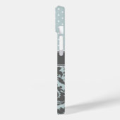 Wolk en Houtskool Grijs Damast Polka Dots Monogram Case-Mate iPhone Case (Achterkant / Links)