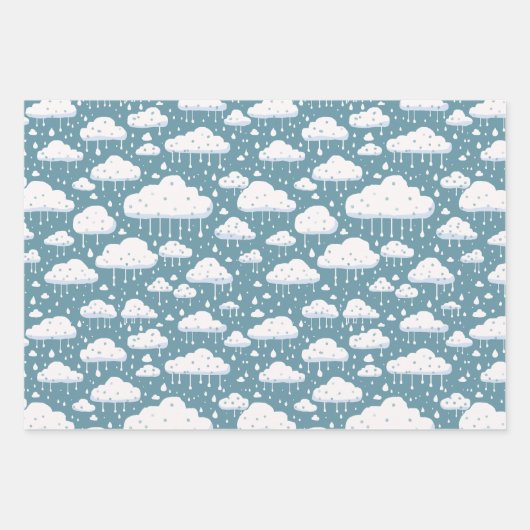 Wolk en regen inpakpapier vel (Voorkant 2)